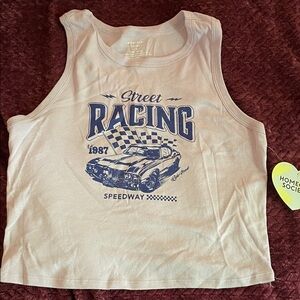 Short Street Racing Tank Top - purple and Blue